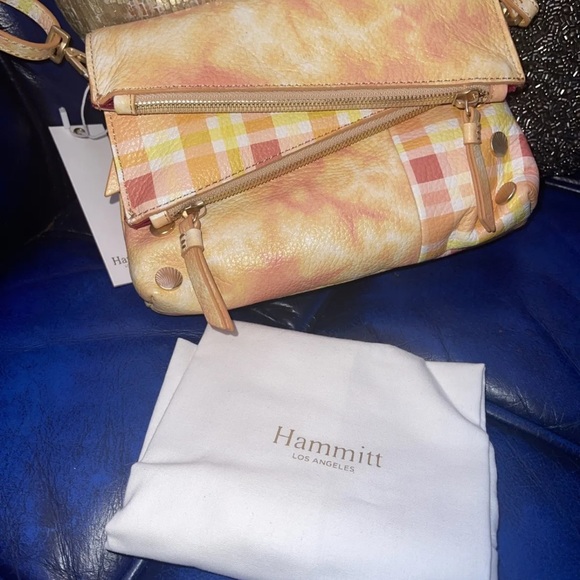 NWT $395 Hammitt Dillon Small Marigold Mango Reversible Leather Crossbody yellow - Picture 2 of 7